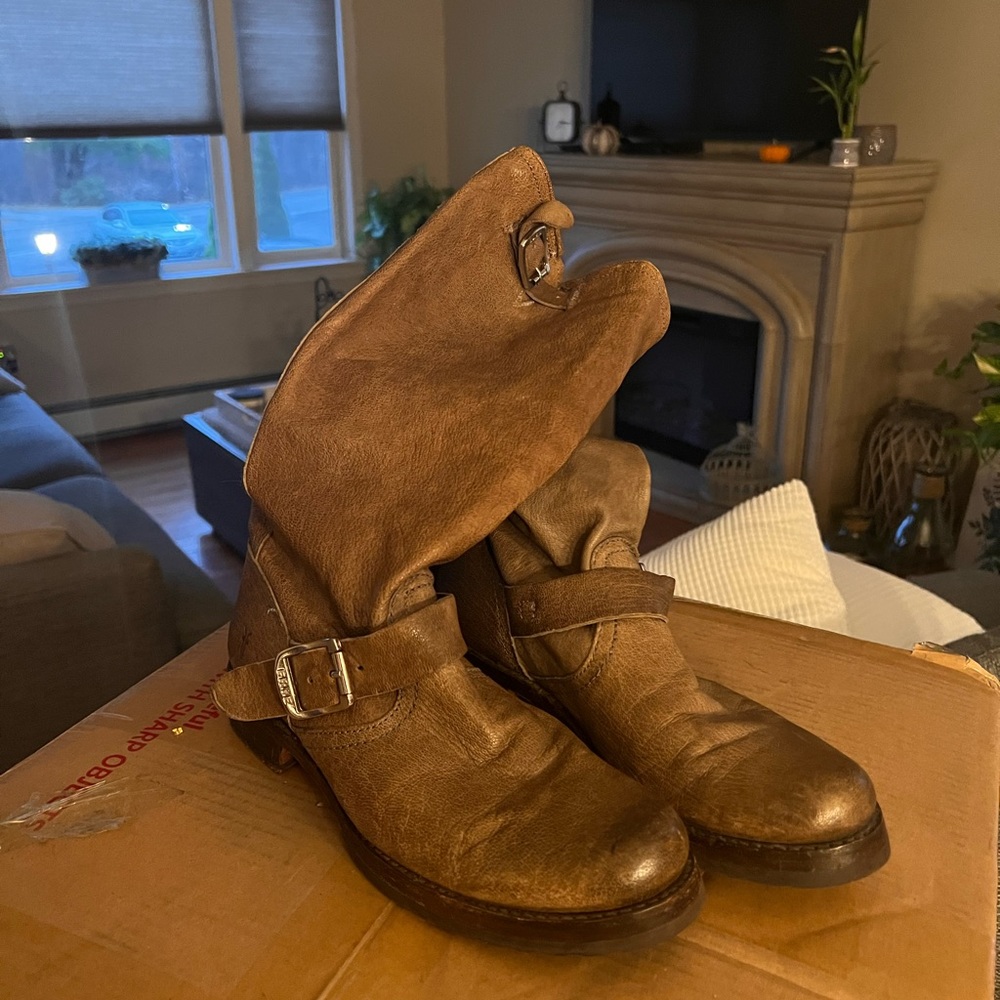 FRYE Veronica Slouch Mid-calf Tan boots-Sz8
